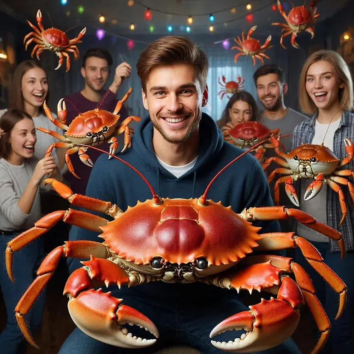 Компания друзей и гигантские крабы